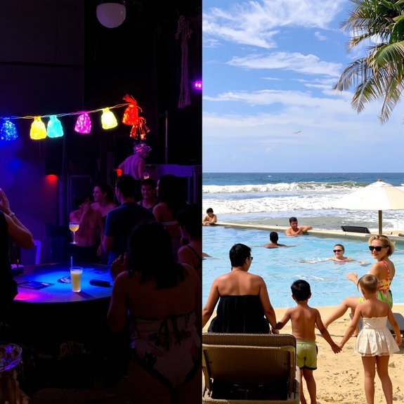 party versus family resorts