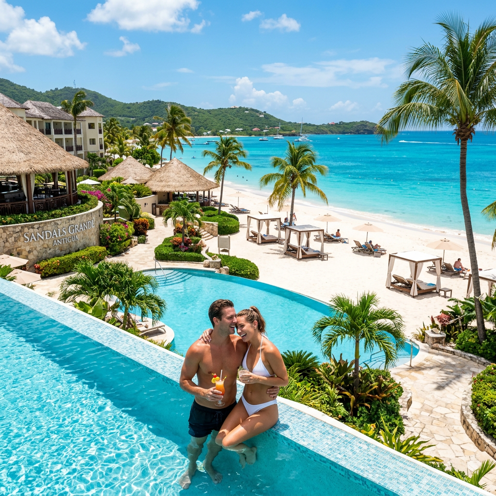 Sandals Antigua luxury Caribbean resort beach